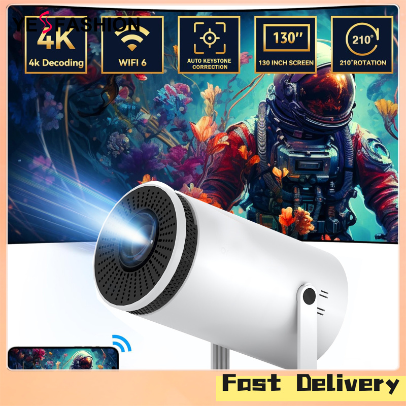 Yesfashion Mini WIFI Projector Outdoor Portable Movie 4K HD Projector RAM 1GB ROM 8GB Home Projector For Phone Drive Playback - ยี่ห้อ Yesfashion ราคา 4,043 บาท*ส่งฟรี