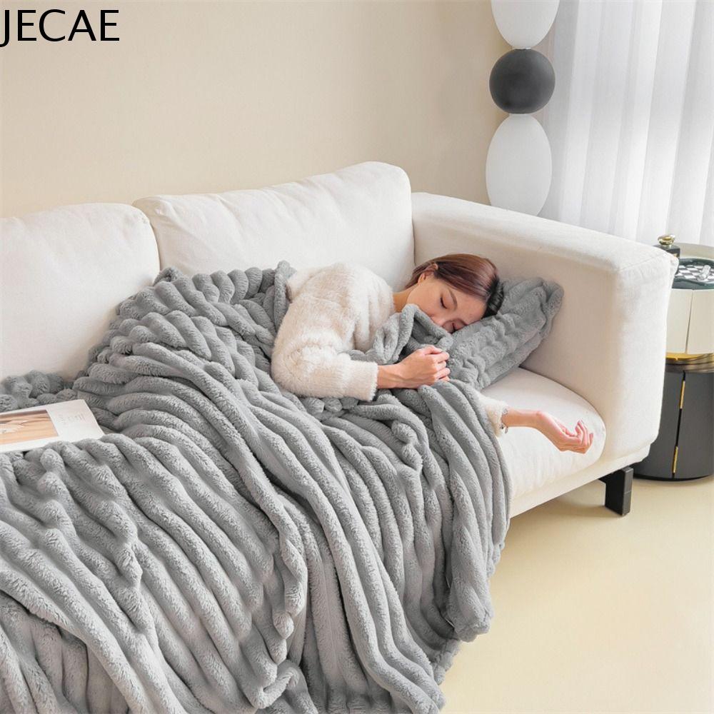 JECAE Màu sắc đồng nhất Chăn flannel Thoải mái Dày hơn Chăn ngủ trưa văn phòng Đa chức năng Mềm mại Chăn nhung