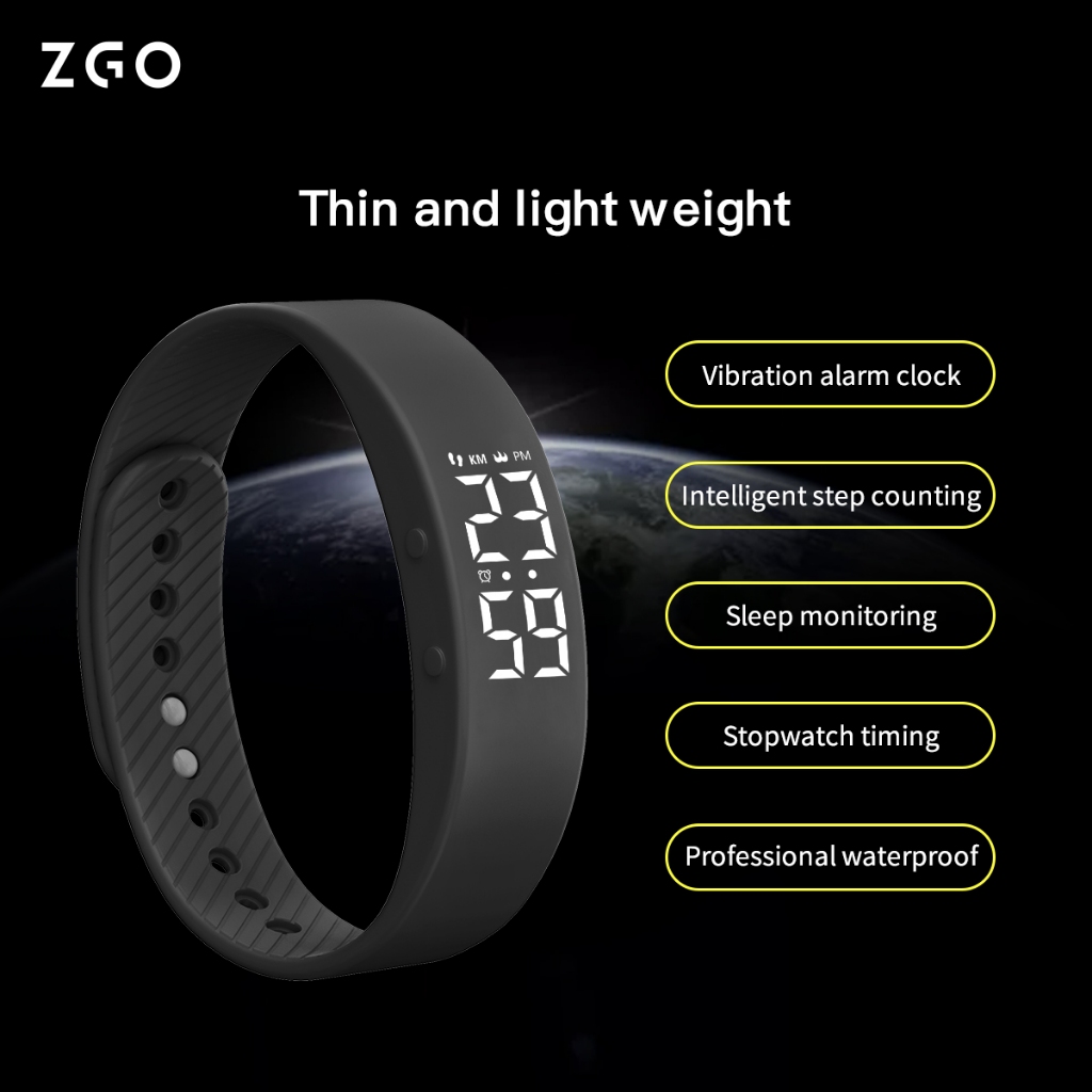 ZGO Electronic Kis Smart Watch Middle School Student Sports Pedometer Chronograph Alarm Clock Waterproof Children's Watch 663X ราคา 400 บาท*ส่งฟรี