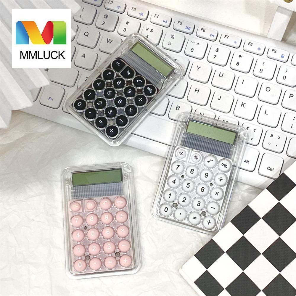 MMLUCK Silence Mini Transparent Electronic Calculator 8 Digits Widescreen