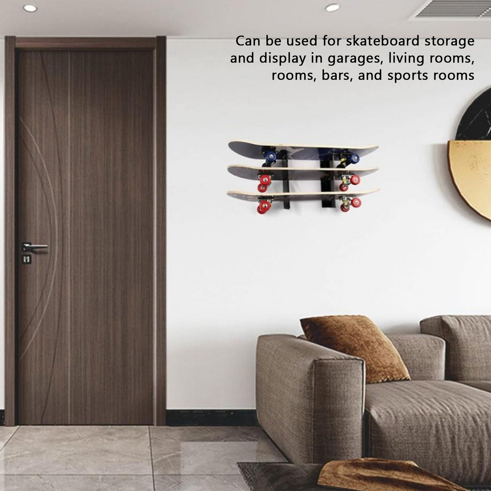 Skateboard boong gắn tường trượt tuyết chủ sở hữu cho tường Skateboard Kệ Acrylic 3 lớp Snowboard hiển thị kệ lưu trữ ngang Skateboard đứng cho tổ chức boong hiển thị