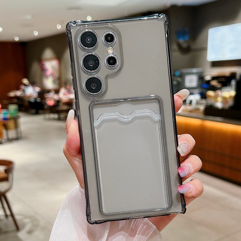 Hoce Ví đựng thẻ nhựa TPU mềm rõ ràng Ốp điện thoại cho Samsung Galaxy s24ultra S23 S22 S21 cộng với