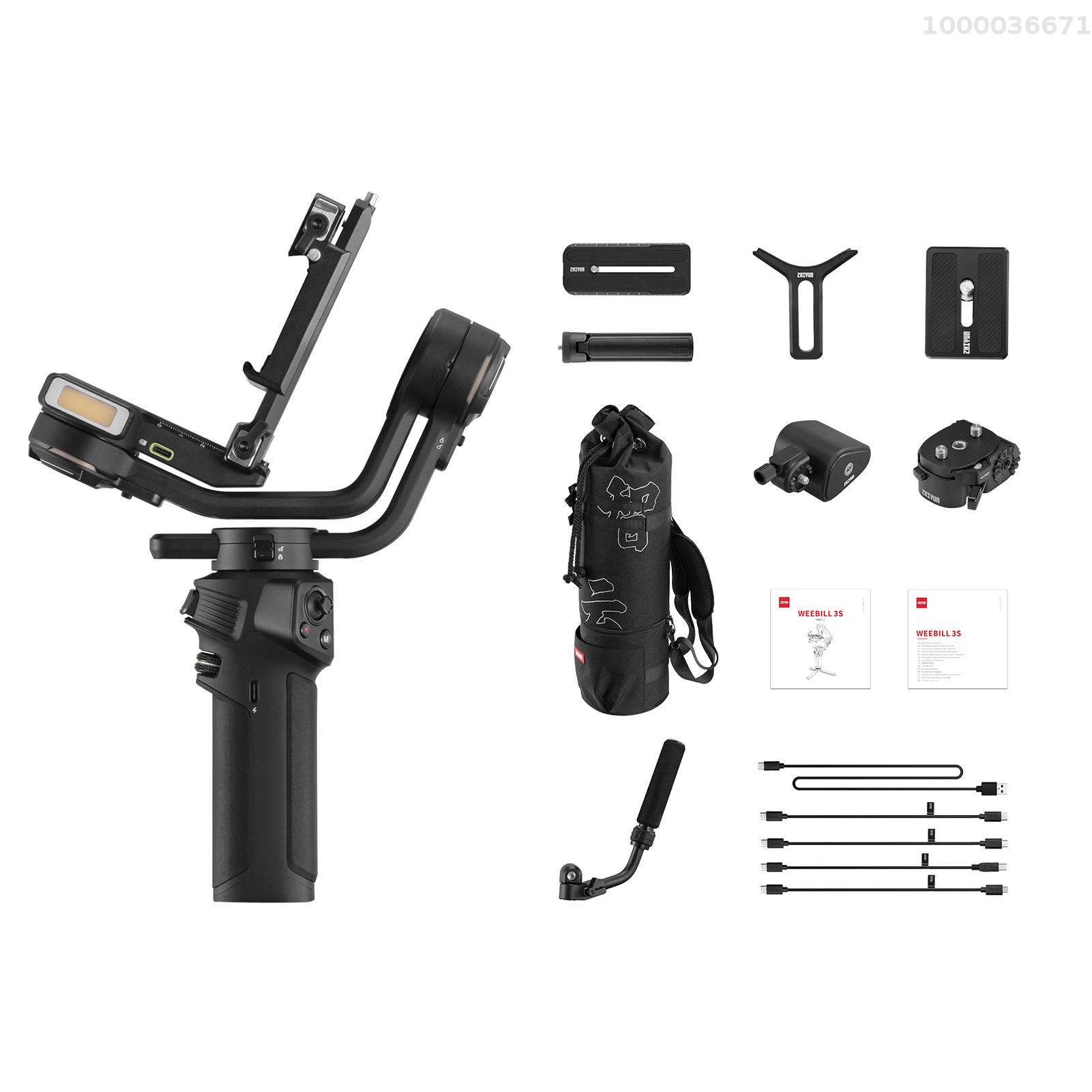 ZHIYUN WEEBILL 3S COMBO Handheld Camera 3-Axis Gimbal Stabilizer Quick Release Built-in Fill Light PD Fast Charging Max. Load 3kg/ 6.6Lbs Replacement for Canon DSLR Mirrorless Cameras ราคา 20,709 บาท*ส่งฟรี