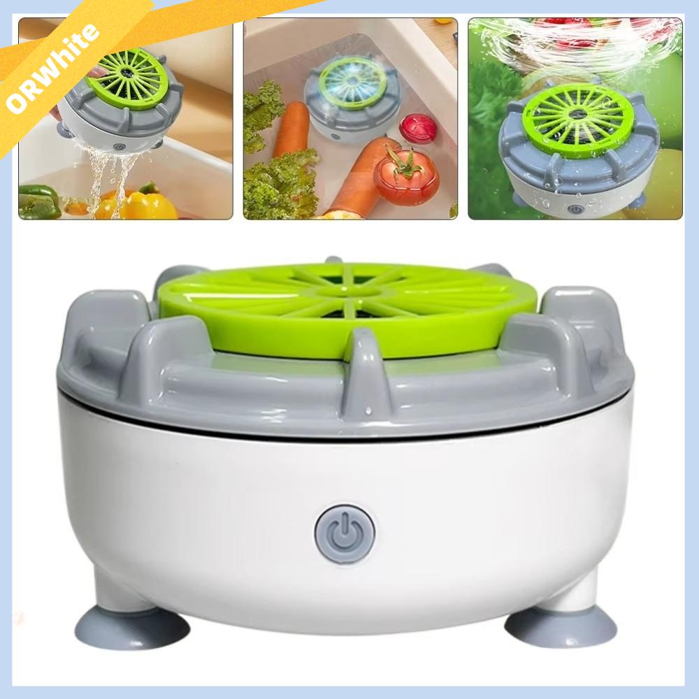 ORWHITE SHOP Chống nước Máy rửa trái cây Tự động Công nghệ làm sạch xoáy Máy làm sạch tự động Di động Có thể sạc lại Máy rửa rau củ Nhà bếp