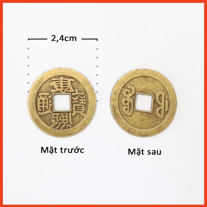 Đồng tiền xu may mắn phong thủy, tiền xu cổ âm dương chiêu tài lộc