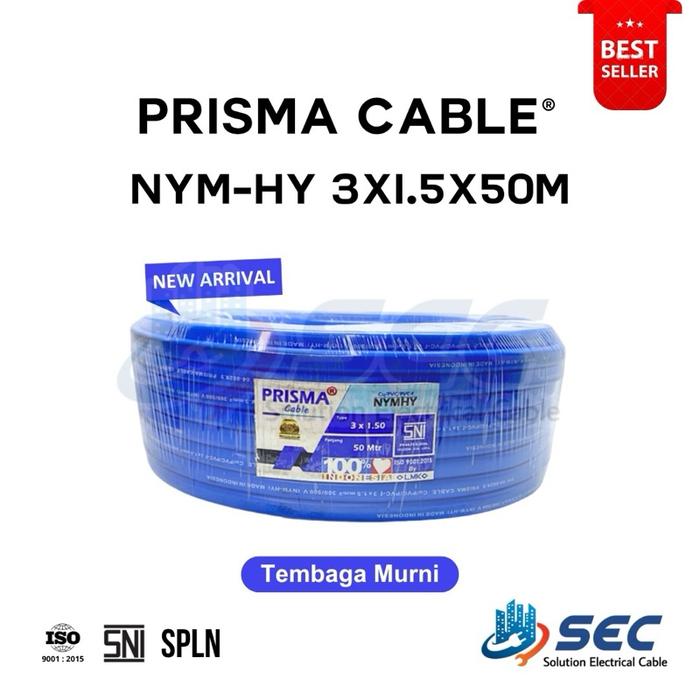 KABEL POMPA SATELIT SUBMERSIBLE 3X1.5MM² 50M PRISMA SNI TEMBAGA MURNI KABEL SIBLE KABEL SATELIT TEMBAGA SERABUT - Elvoir Store Harga  552,000 Ringgit*Penghantaran Percuma