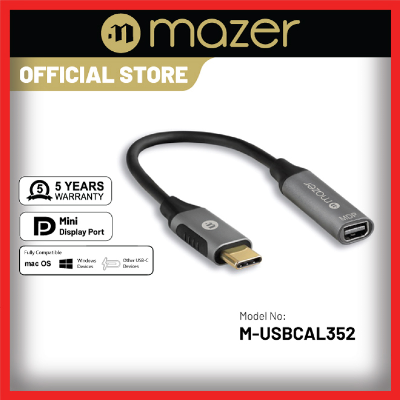 Mazer ALU USB-C to MDP 4k/60Hz Adapter-Grey