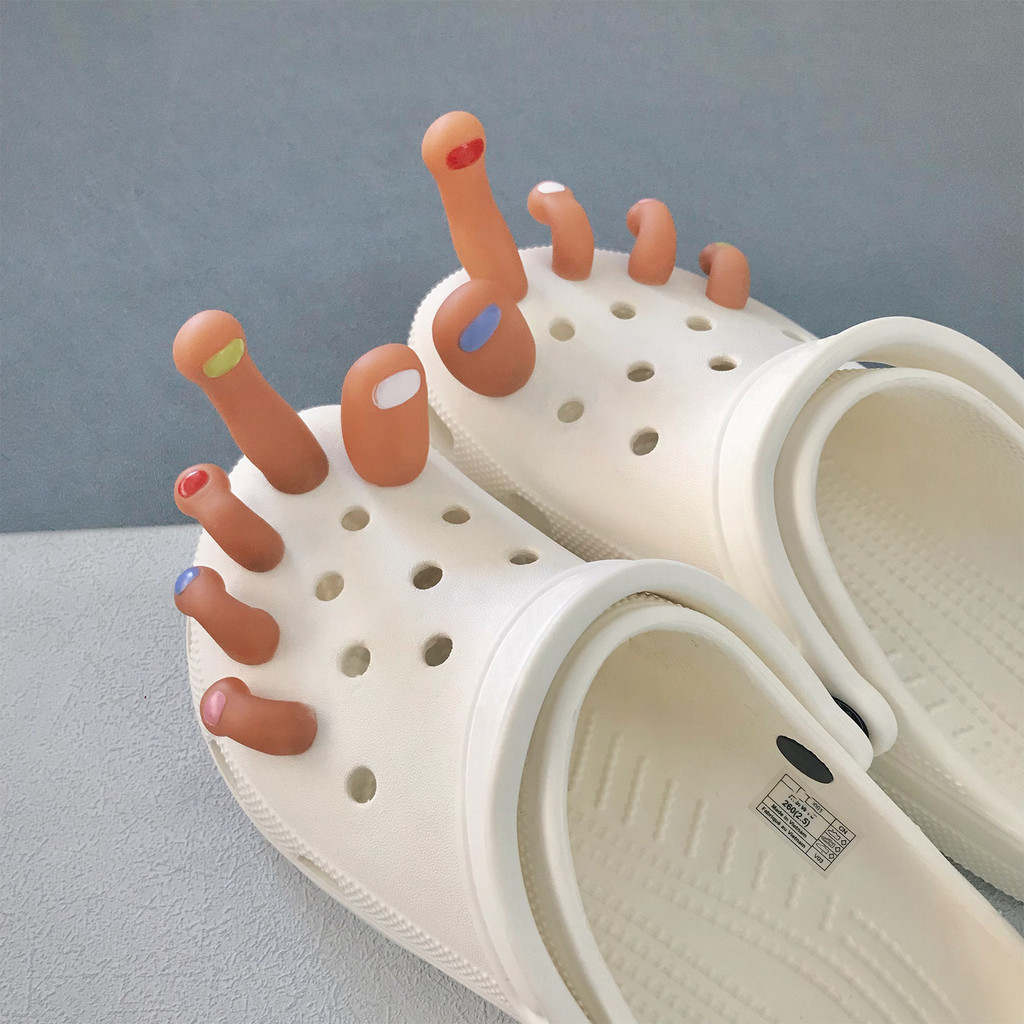 Croc Charm Jibitz Clog Jibitz Set New DIY Flower Croc Rubber Shoe Buckle with Detachable 3D Toe Cap