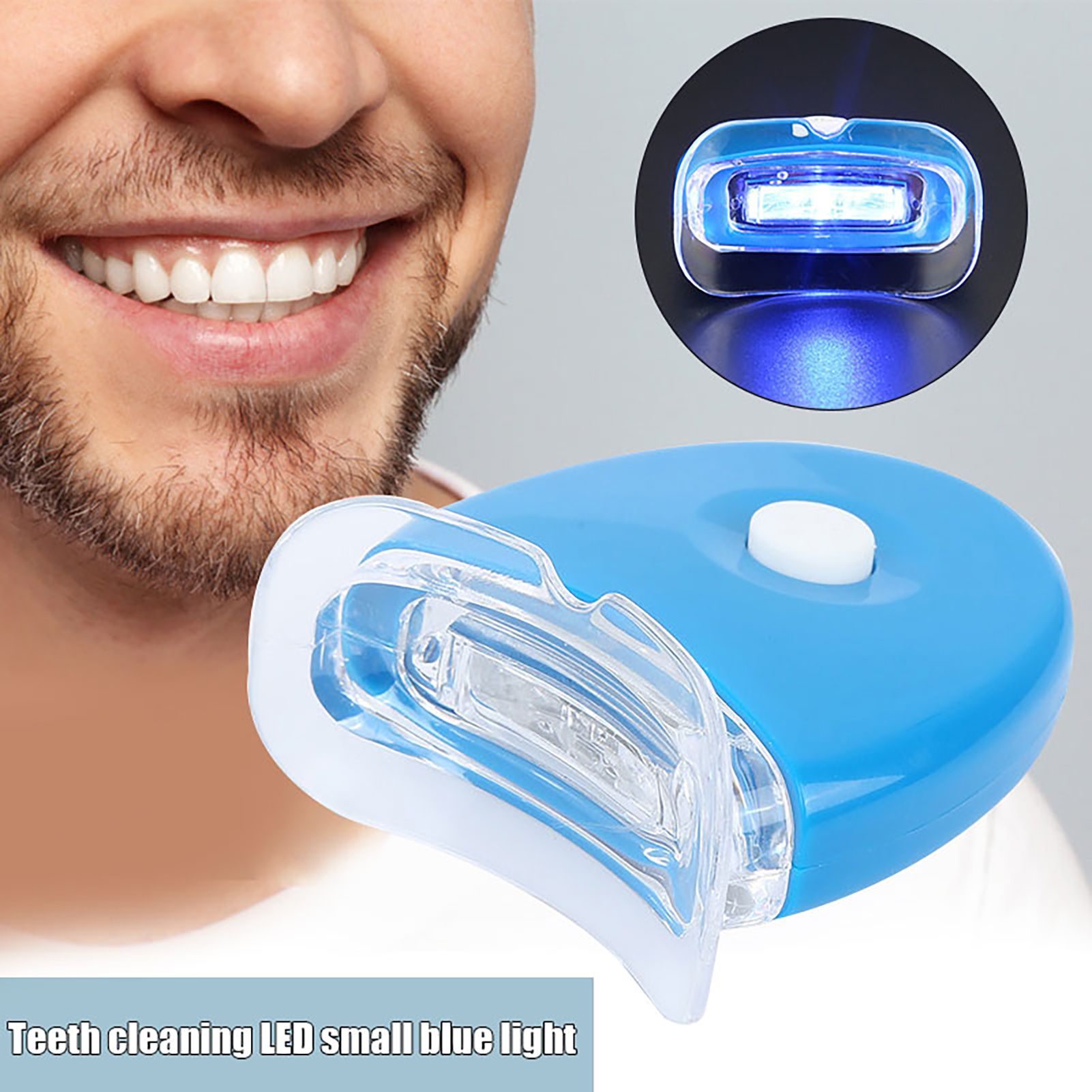 Portable Teeth Whitener LED Light Mini Powerful Blue LED Light Dental Kit