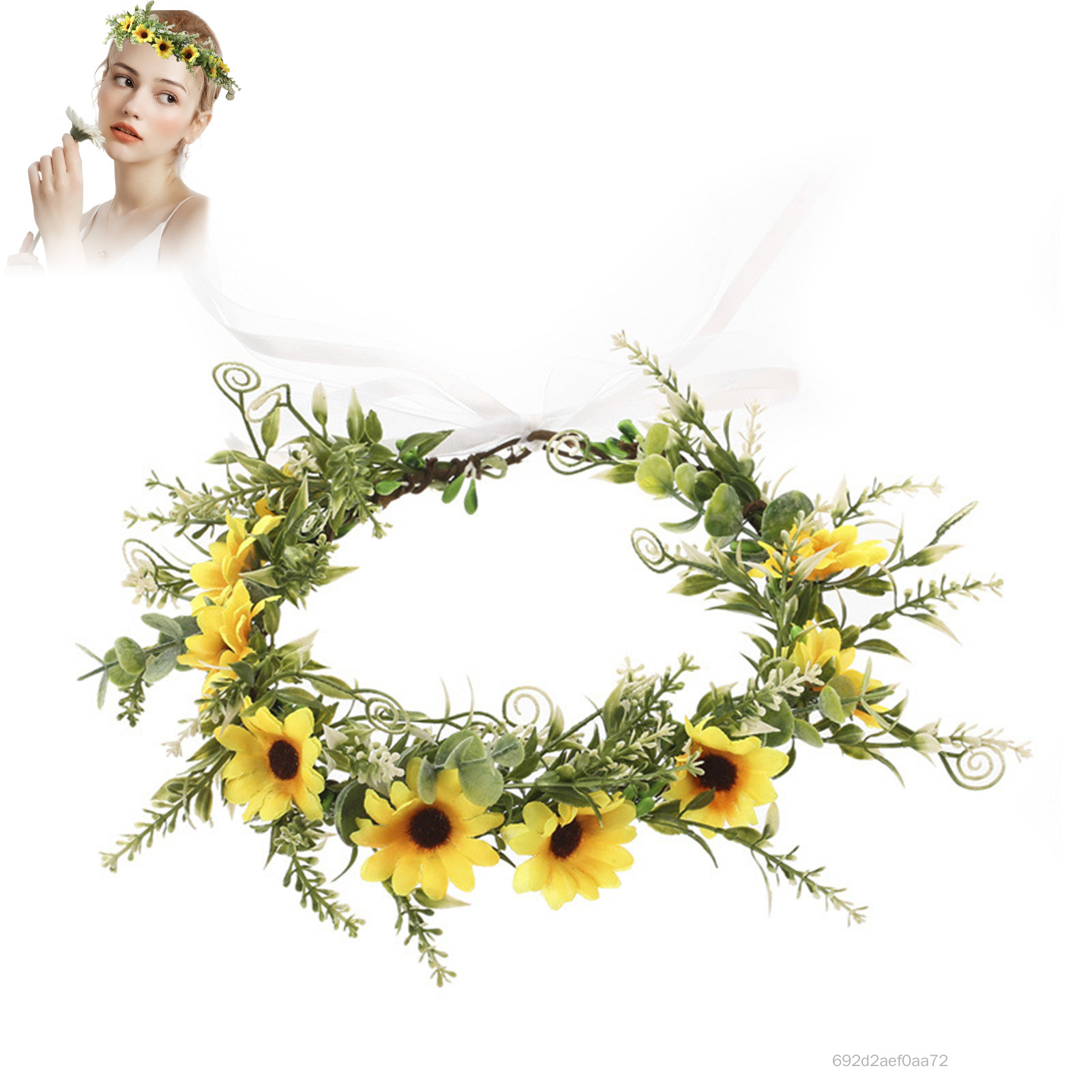 ผู้หญิง Garland ดอกไม้ Hairband กับ Lace Up Bowknot ออกแบบดอกไม้หมวกสำหรับงานปาร์ตี้ทรงผมทำ TF-Ret-TH ราคา 169 บาท*ส่งฟรี