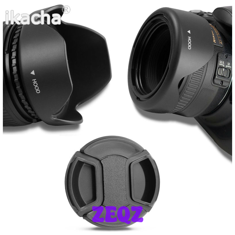 [Zeqz] Máy ảnh DSLR Nikon D7000 D5200 D5100 D3200 D3100 có thể đảo ngược ống kính hoa cánh hoa 52mm mới + Nắp đậy ống kính 52mm ☆