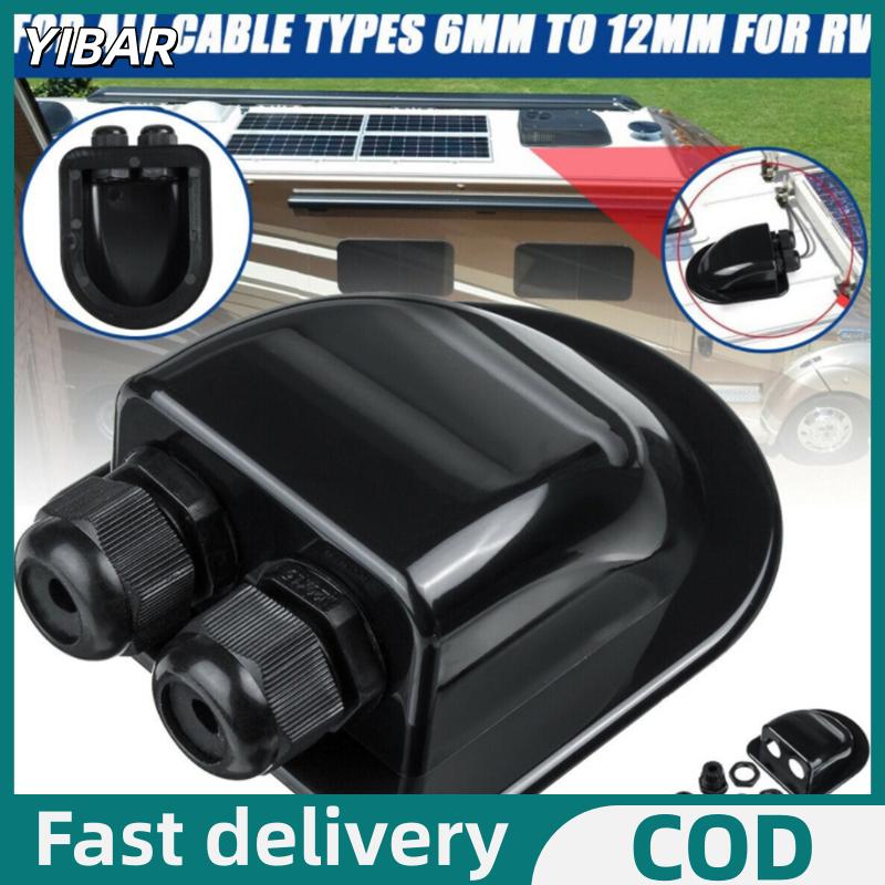 YIBAR กล่องต่อมเข้าลวดคู่แผงโซลาร์เซลล์หลังคาสายเข้ากล่องต่อมสาย motorhome ช่อง RV เรือยอชท์อุปกรณ์เสริมรถยนต์ใหม่ ราคา 55 บาท*ส่งฟรี