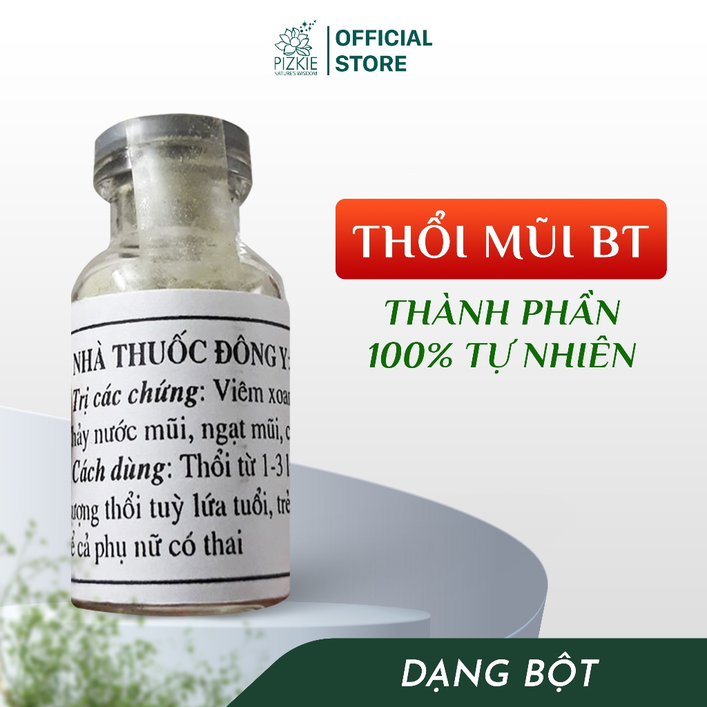 Lọ Thổi Xoang Mũi BT Pizkie Giảm Xoang Nghẹt Mũi Hỗ Trợ Các Vấn Đề Về Hô Hấp Thành Phần Tự Nhiên Không Chất Bảo Quản