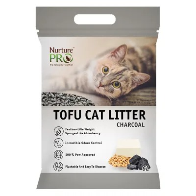 4 Packs of Nurture Pro Tofu Cat Litter Charcoal 6L