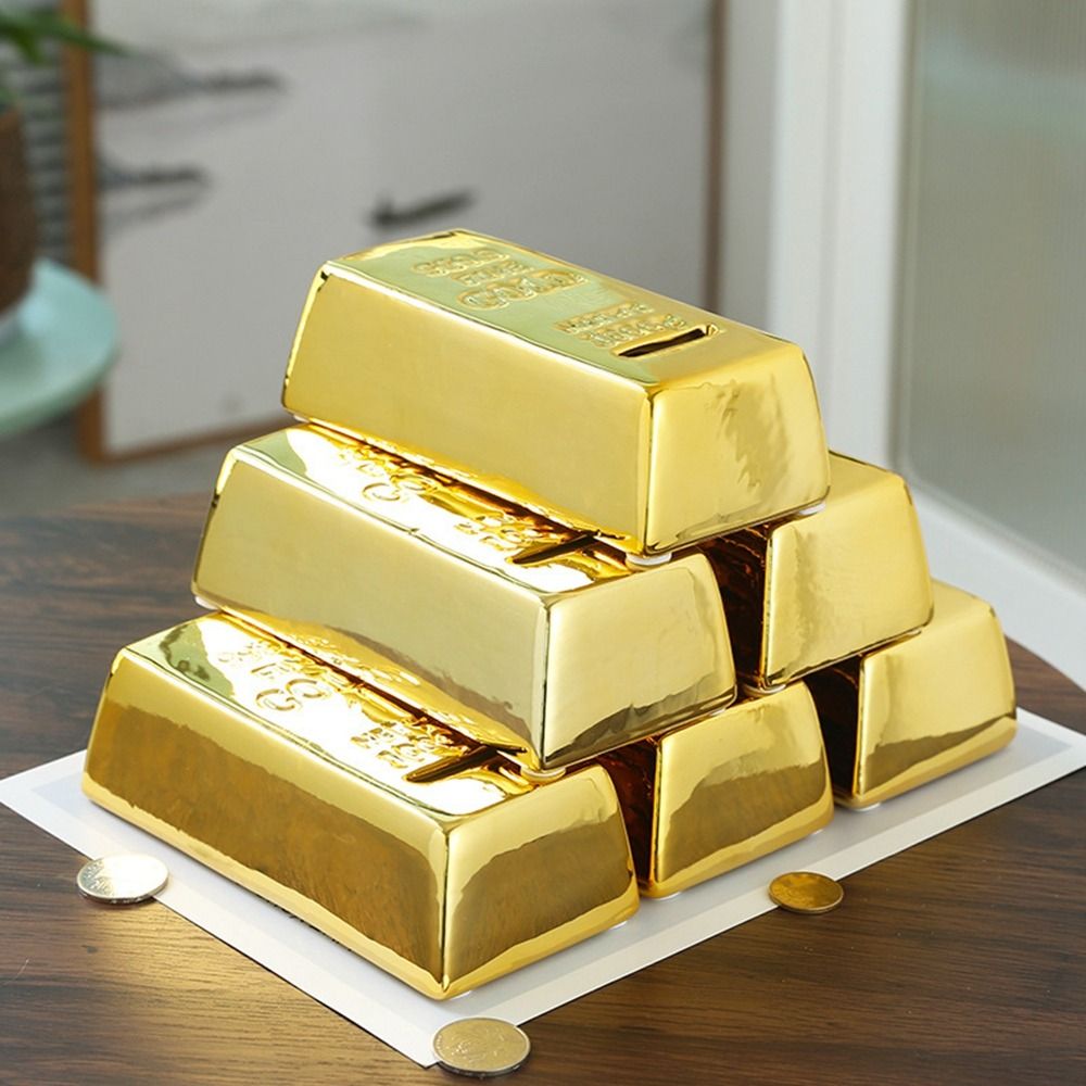LABORA 1Pcs Plastic Gold Brick Simulation Children Birthday Gifts Gold