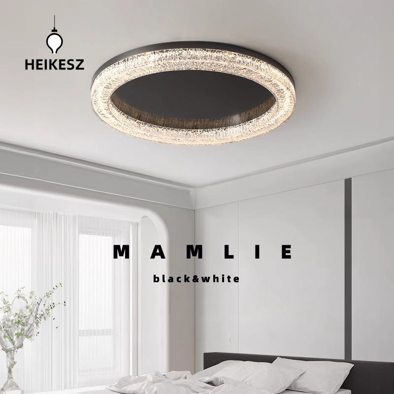 HEIKESZ Italian minimalist master bedroom light led resin ceiling light modern minimalist high-end light luxury crystal ice crack living room light ceiling light light fixtures for celling Harga 478 Ringgit*Penghantaran Percuma