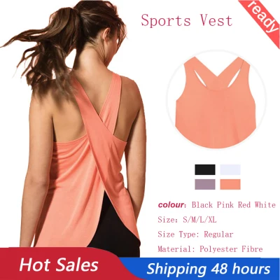 Youngtime Women Criss Cross Back Sleeveless Workout Sports Yoga Vest Tank Top Activewear