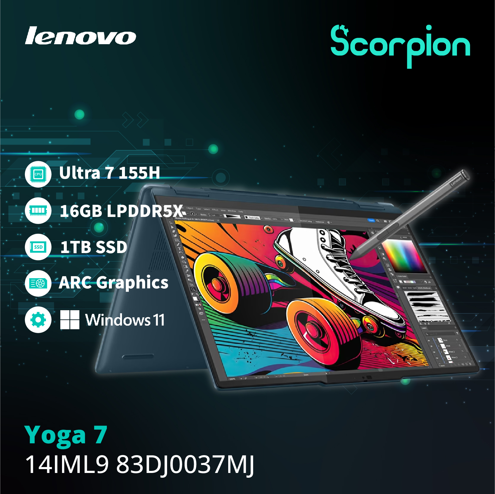 Lenovo Yoga 7 14IML9 83DJ0037MJ 2-in-1 Laptop（Aeon Credit Services-36 Monthly Installments）