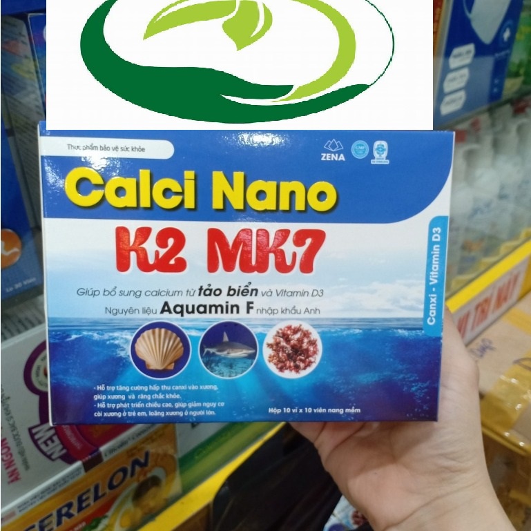 Viên uống CALCI NANO K2 MK7 hộp 100 viên giúp bổ sung canxi cho xương chắc khỏe