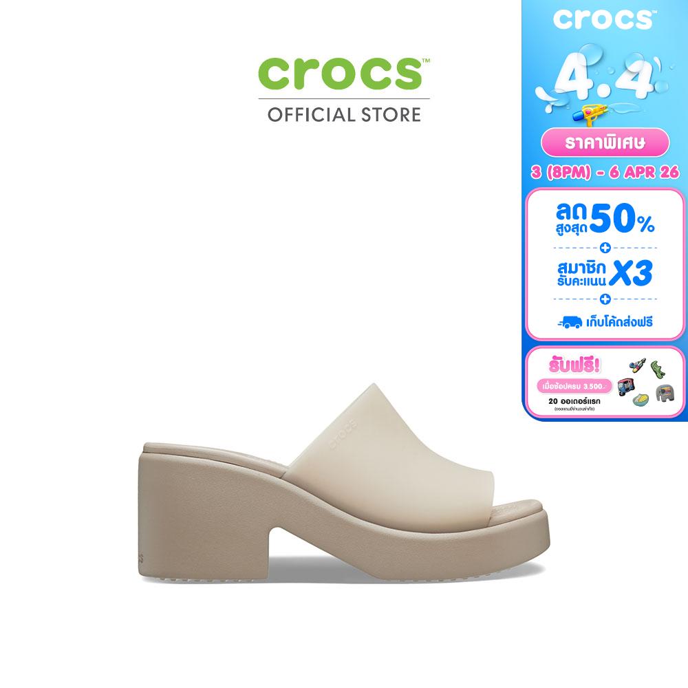 CROCS รองเท้าแตะผู้หญิง BROOKLYN SLIDE HEEL รุ่น 210981-214 - TAUPE
