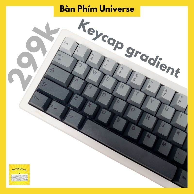 Keycap gradient đen - keycap pbt profile cherry 124 phím - keycap đen gradient cho bàn phím cơ - bàn phím universe