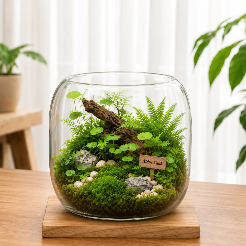 Bể Terrarium Standard Tròn - Mầm Xanh (9x15x15cm)