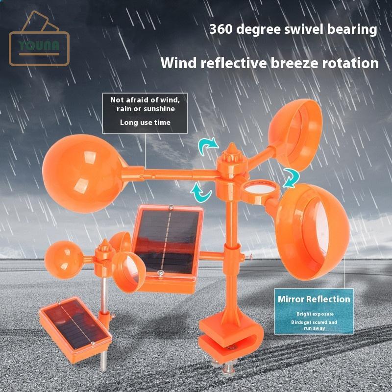 P&N เครื่องไล่นกพลังงานแสงอาทิตย์กันน้ำใช้พลังงานแสงอาทิตย์อุปกรณ์ไล่นก360 ° ตัวสะท้อนแสงสำหรับสวนนกอุปกรณ์ไล่นกในฟาร์ม ราคา 206 บาท*ส่งฟรี