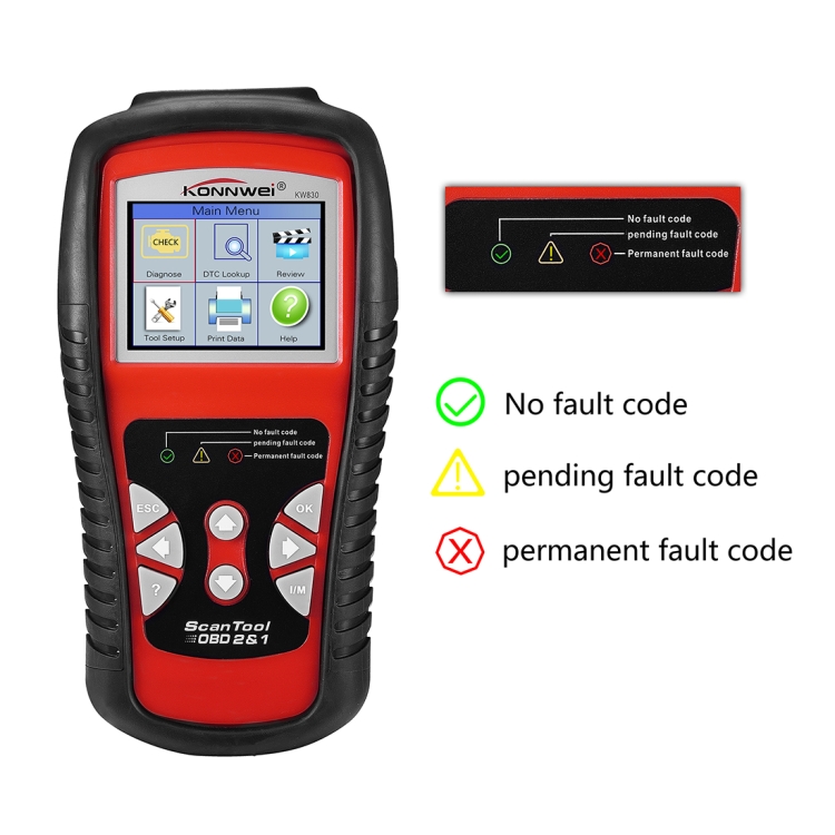 KANEED KONNWEI KW830 OBDII / CAN Car Auto Diagnostic Scan Tools Auto Scan Adapter Scan Tool Supports 8 Languages and 6 Protocols (Can Also Detect and Voltage, Only Detect 12V Gasoline Car) ราคา 3,452 บาท*ส่งฟรี
