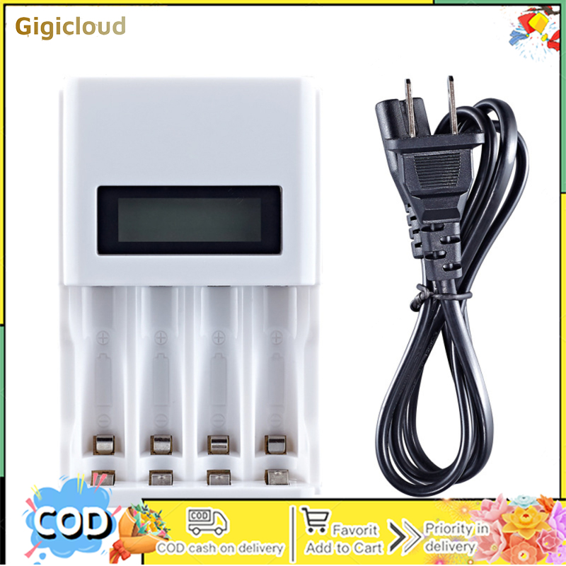4-slot Charger With Lcd Display 1.2v 4 Batteries Independent Charging