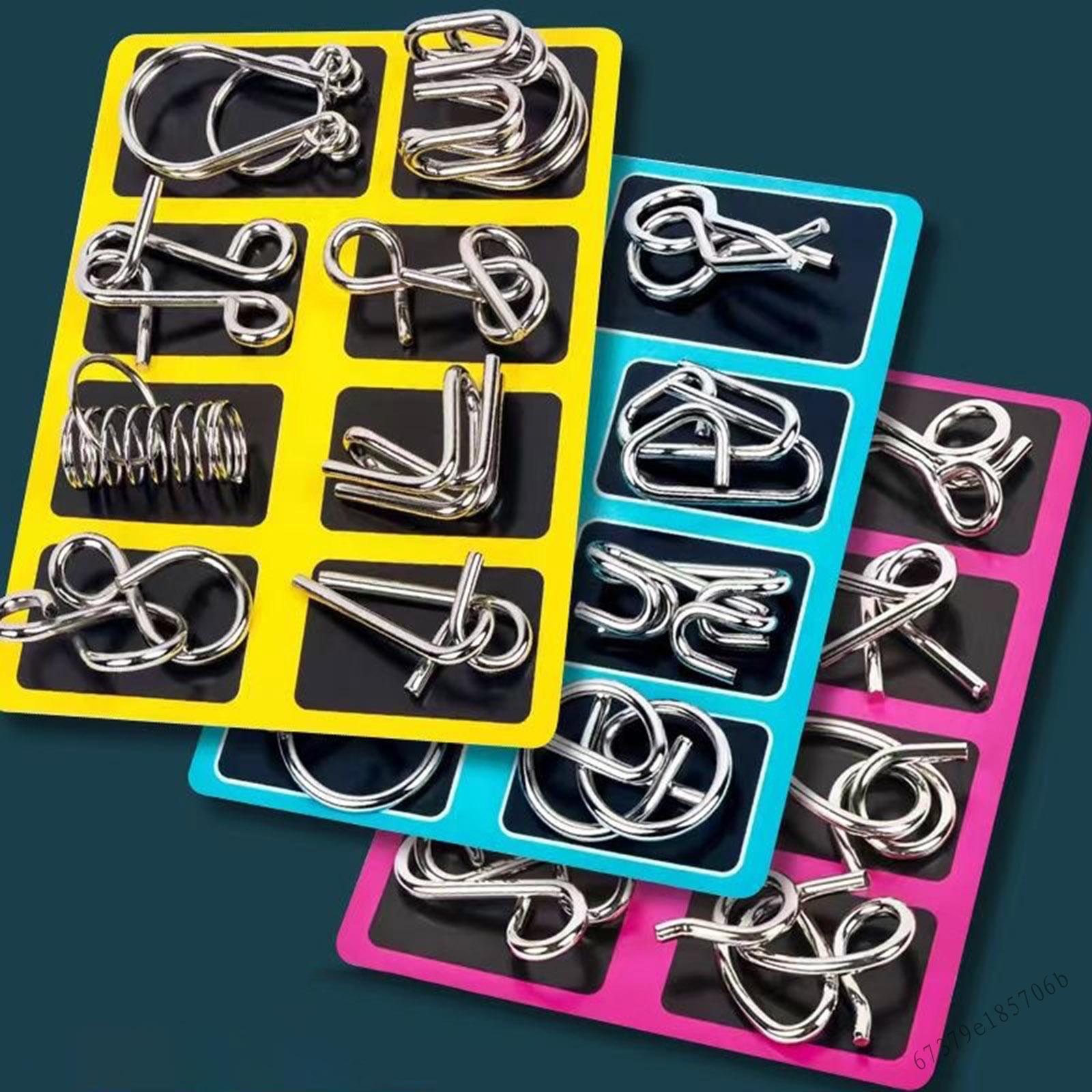 Brain Teaser Metal Wire Puzzles Đồ chơi Trung Quốc Ring Magic Trick Đồ chơi Metal Wire Puzzle Set cho trẻ em và người lớn 5LA-yxq-VN