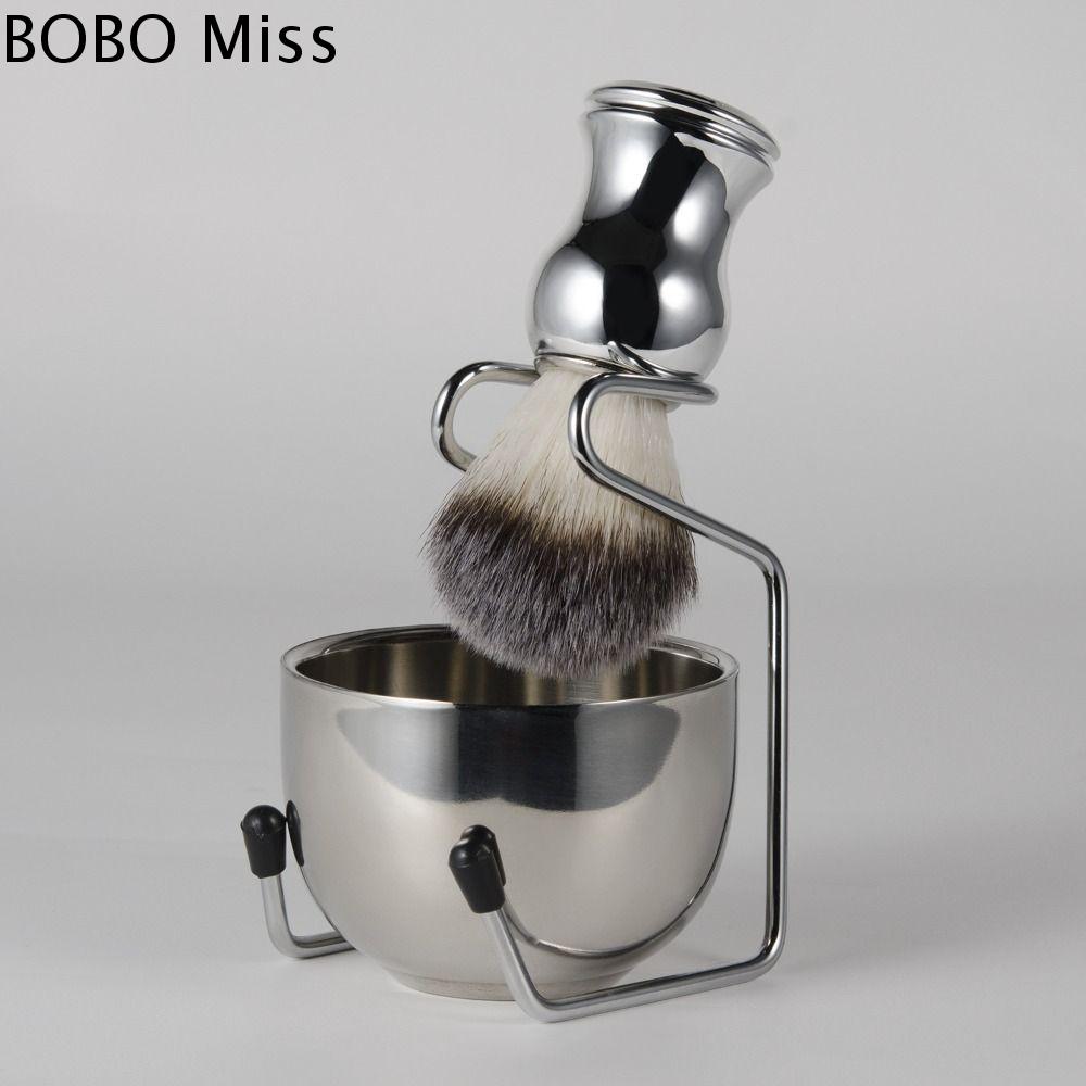 BOBO MISS Mềm Bộ ba mảnh cạo râu Len ni lông Bàn chải cạo râu Dụng cụ làm đẹp Bàn chải làm sạch da  Bàn chải râu