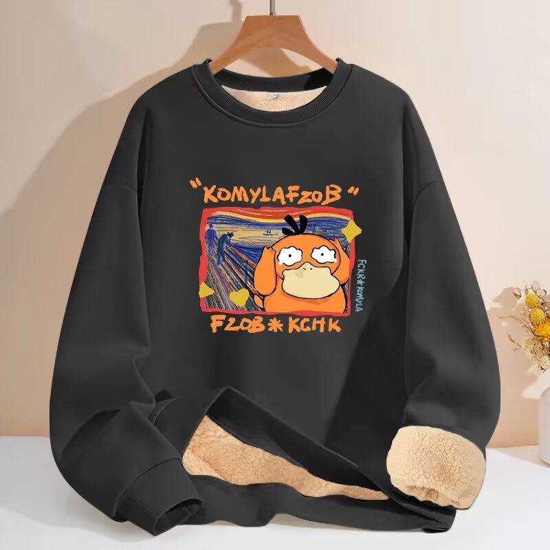LIVE GREAT | Sống tuyệt vời | Áo hoodie nam-Áo Hoodie len cừu cổ tròn và len dày phần trên Mùa Đông 