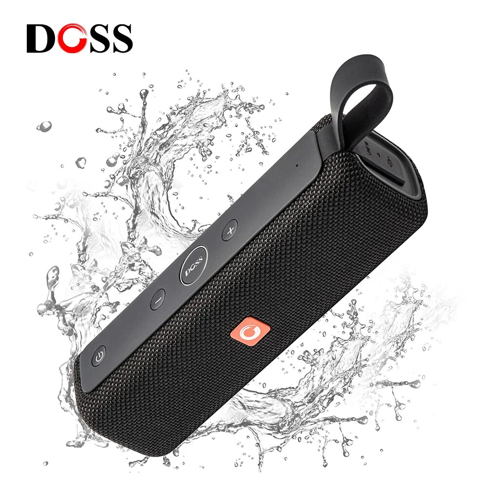 New New DOSS Loa Bluetooth không dây 12W Loa âm thanh stereo và bass cao cấp IPX6 Loa vòi hoa sen di động không thấm nước với dây đeo