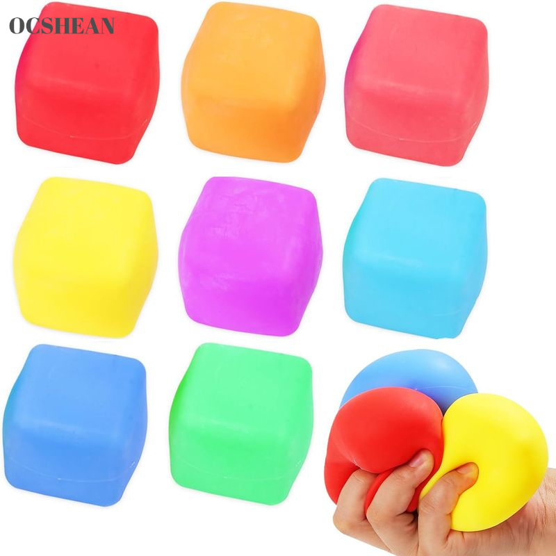 OCSHEAN Mini Stress Relief Cube TPR Squishy Toy for Anxiety Relief and Sensory Play ราคา 21 บาท*ส่งฟรี