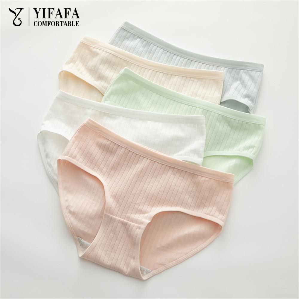 Women Panties Japanese Morandi Solid Color Style Seamless Pure Cotton Comfortable Triangle Briefs ราคา 22 บาท*ส่งฟรี