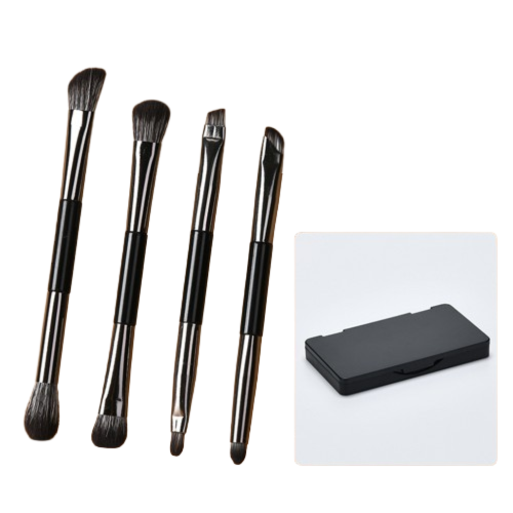 SHOP 1585 Bút chì kẻ lông mày Bộ Cọ phấn mắt Cọ kẻ mắt Hai đầu Bộ cọ trang điểm du lịch Dụng cụ trang điểm Di động Bộ cọ trang điểm Cô Gái - 4