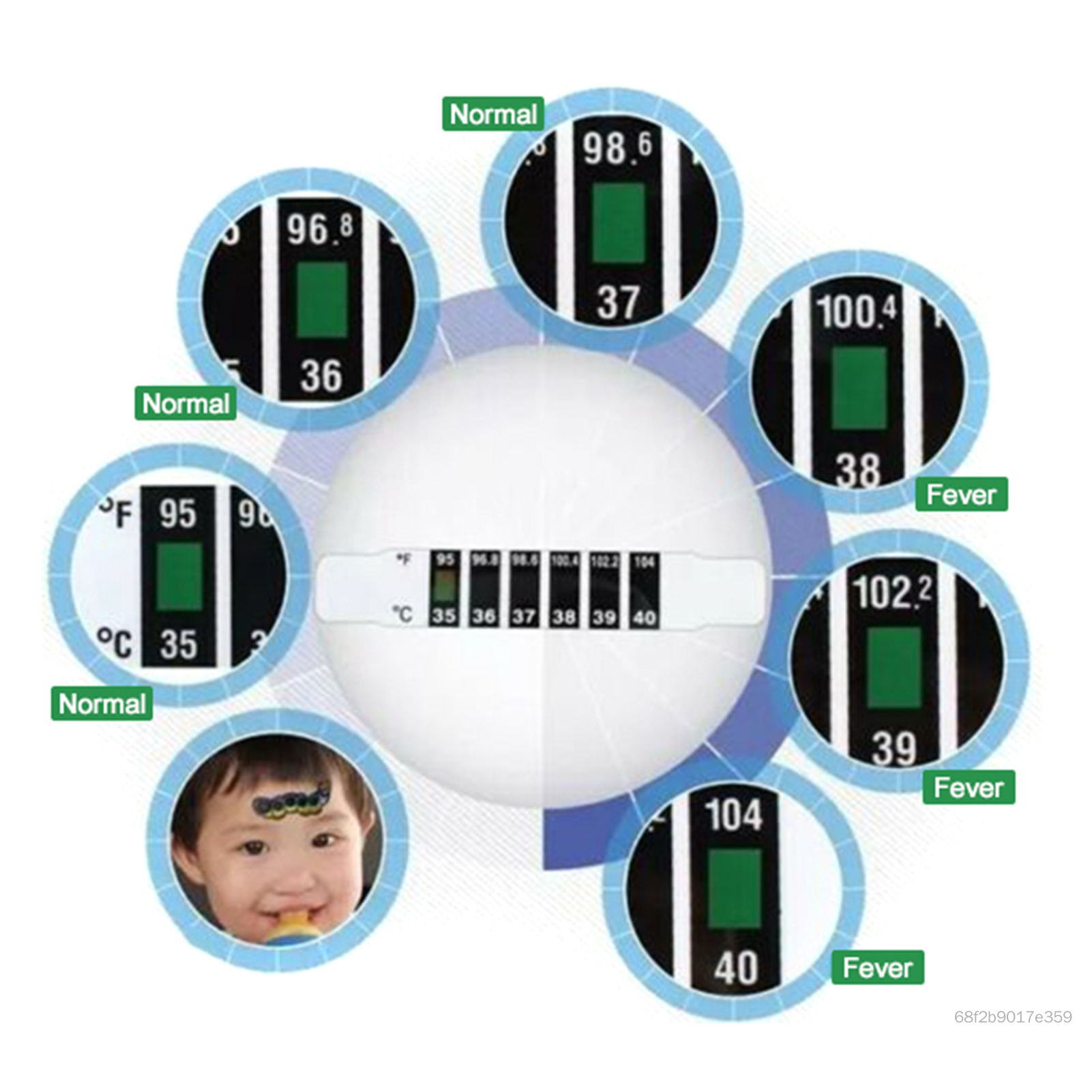 10 % em bé trẻ em trán đầu Nhiệt kế Tăng nhiệt kế Tăng tái sử dụng cho bé gái Chăm sóc sức khỏe trẻ em D4-VN