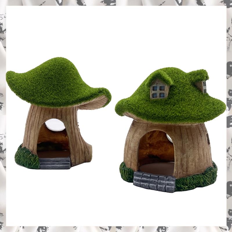 Aquarium House Resin Fish Tank Caves Mushroom Hut Landscape Fish Cave Shrimp Hideout Shelter for Mini Small Fish Shrimp