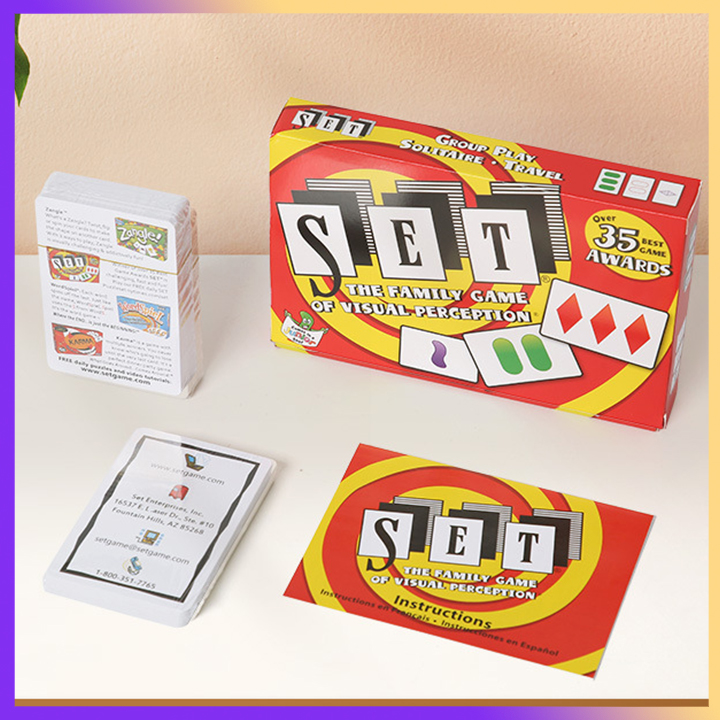 SET Card Game Đặt trò chơi thẻ bài-Trò chơi thẻ bài thẻ thành viên của nhận thức thị giác-Chạy Đua để tìm các trận đấu, cho lứa tuổi 8 +, | trò chơi tiệc tùng cho trẻ em và người lớn | dễ học