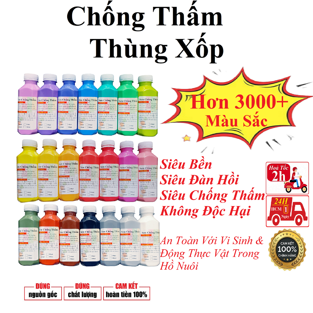 220ml Sơn chống thấm thùng xốp, chống thấm hồ nuôi cá bể nước.... loại tốt, Siêu Chống Thấm, Siêu Đàn Hồi