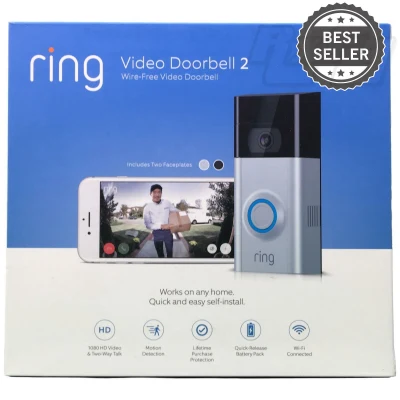 Ring Video Doorbell 2 1080p HD cctv wifi wireless door bell, Motion detector Activated Alerts amazon smart home