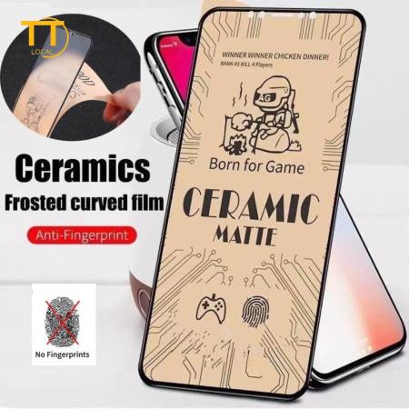 Tri-Town Matte Ceramic For iPhone 16 15 14 11 12 13 Pro Max X Xr Xs Max 14 Pro Max 6 7 8 Plus 15 Plus 15 Pro Max Matte Tempered Protector