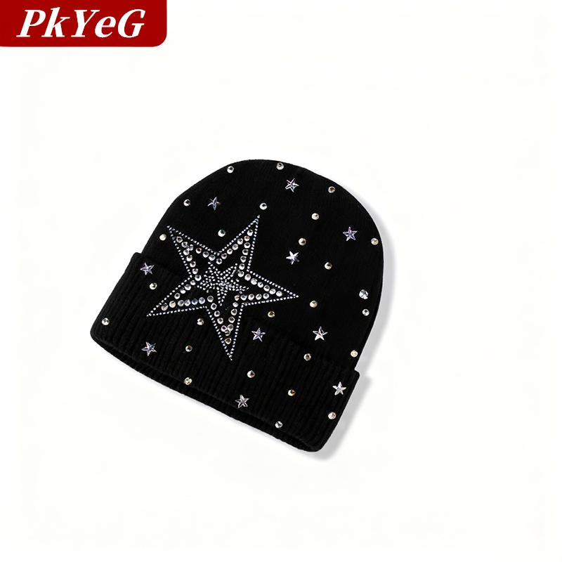 [COD] PkYeG หมวกถักนิตติ้งและถุงมือพร้อมวัสดุอะคริลิคประดับพลอยเทียมชุดสองชิ้นแฟชั่นที่อบอุ่นฤดูหนาวฤดูใบไม้ร่วง ราคา 173 บาท*ส่งฟรี