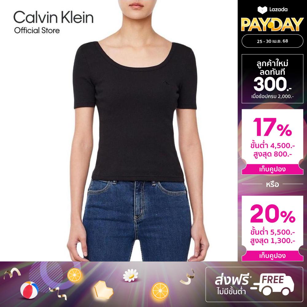 CALVIN KLEIN เสื้อยืดแขนสั้นผู้หญิง รุ่น 47AB210 UB1 - สีดำ ราคา 3,420 บาท*ส่งฟรี