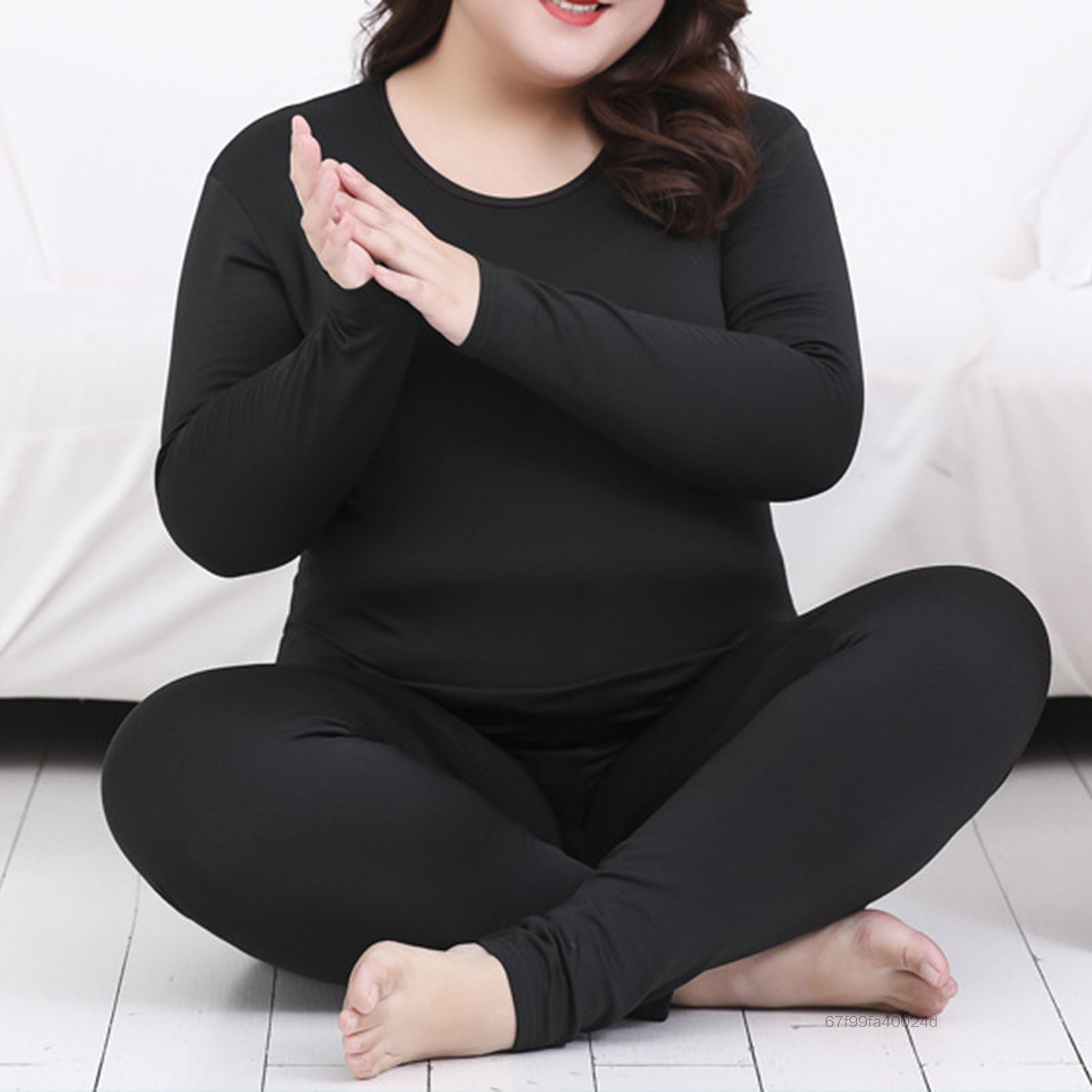 Thermal Underwear for Women Solid Color Cold Weather Top Bottom Set for Holiday Birthday Gift GE-VN