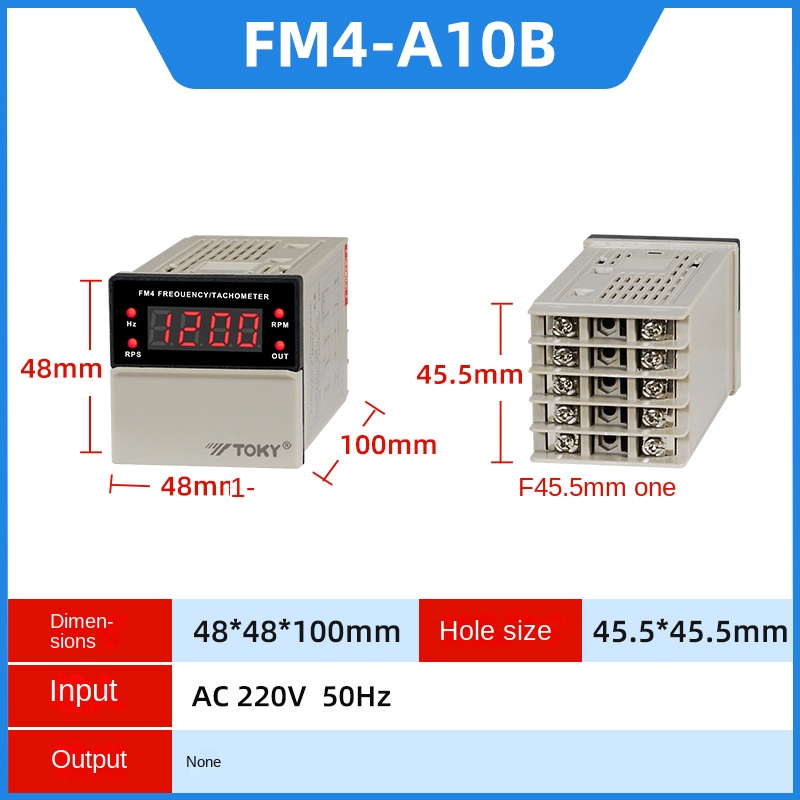 Đồng Hồ Đo Tần Số FM4-A10B | Tùy Chọn Khác FM4-A10B FM8-A10B FM8-RB10B - TOKY | Hiển Thị Số Thông Minh | Đo Tần Số, Tốc Độ Quay, Vận Tốc