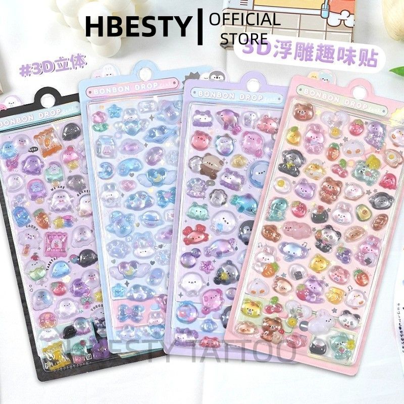 HBESTY Colored acrylic diamond stickers, children's handmade DIY decorative stickers, beautiful floating, fun stickers, stage diamond stickers