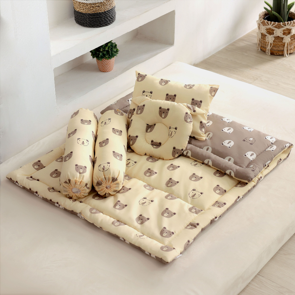 NAFA BABY - Bedcover Set Bayi Bantal dan Guling | Selimut Alas Tidur Bayi Katun Free Tas Penyimpanan