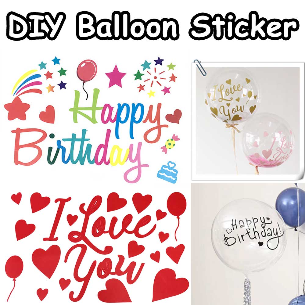 Balloon Party Stickers Birthday Balloon Stickers Rainbow Balloon Stickers  Balloon Party Labels Custom Balloon Stickers 