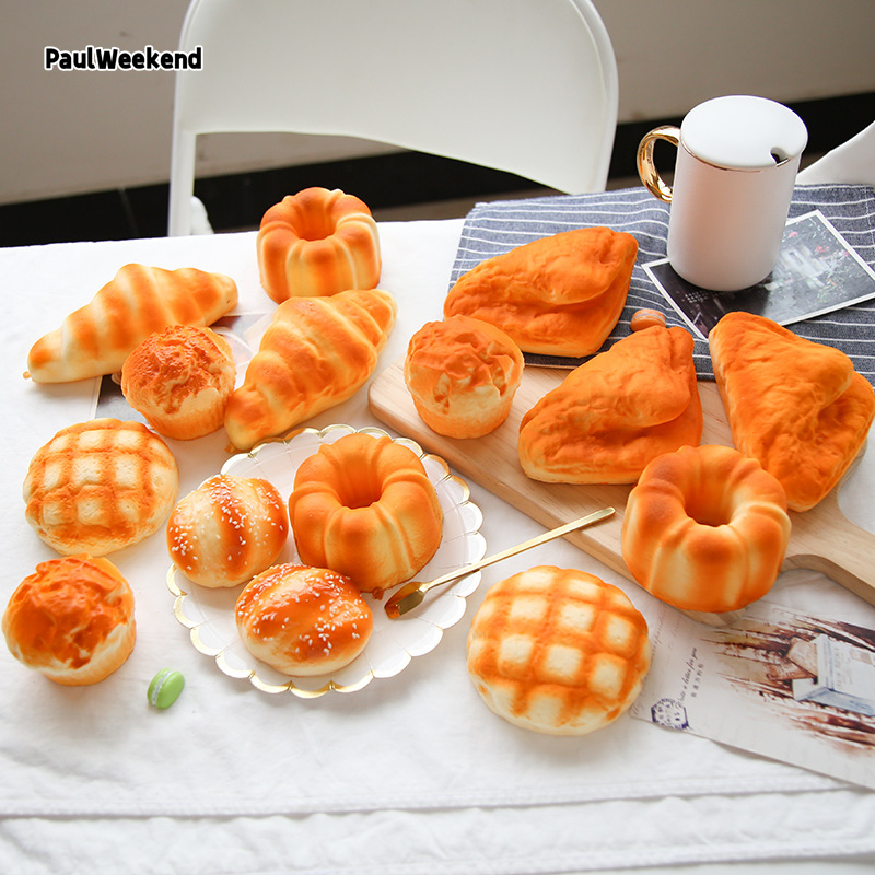 PaulWeekend Realistic Bread Squishy Toy Stress Relief捏捏乐 for Kids and Adults - Soft PU Foam Squeezable Food Play ราคา 49 บาท*ส่งฟรี